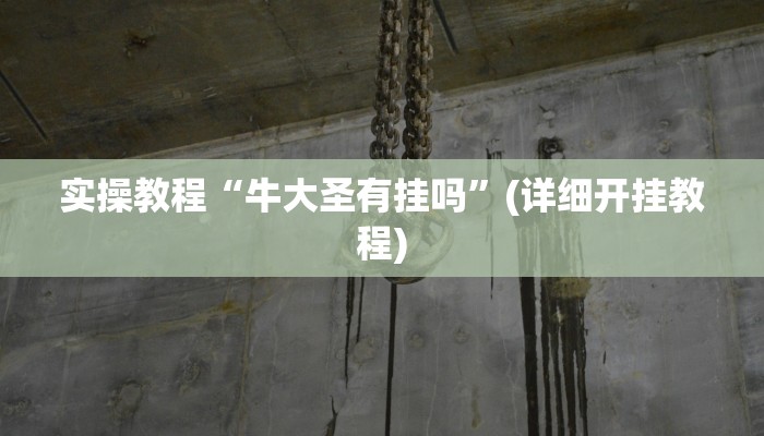 实操教程“牛大圣有挂吗”(详细开挂教程)