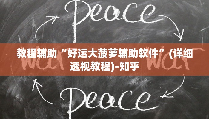 教程辅助“好运大菠萝辅助软件”(详细透视教程)-知乎