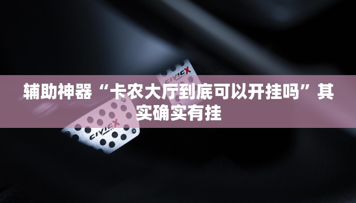 辅助神器“卡农大厅到底可以开挂吗”其实确实有挂