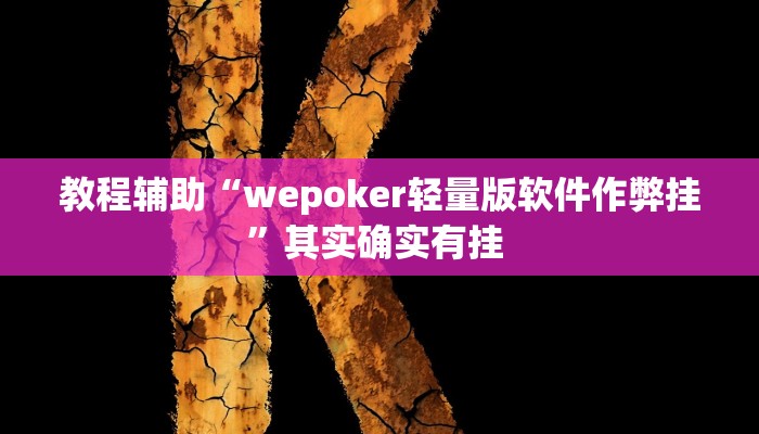 教程辅助“wepoker轻量版软件作弊挂”其实确实有挂 