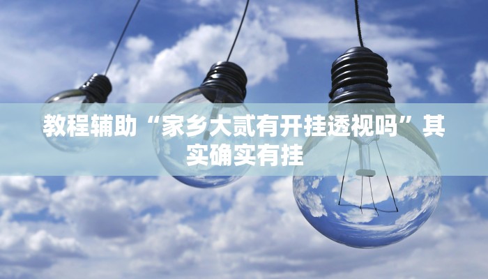 教程辅助“家乡大贰有开挂透视吗”其实确实有挂