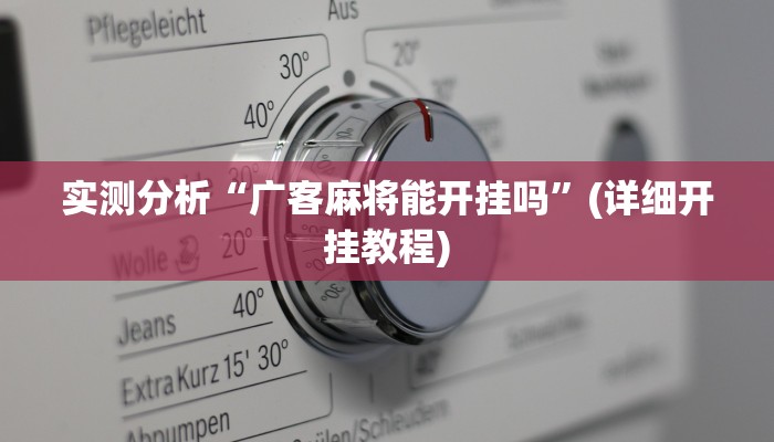 实测分析“广客麻将能开挂吗”(详细开挂教程)