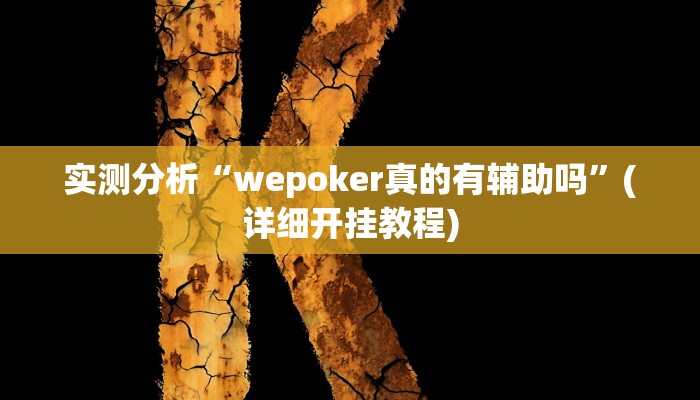 实测分析“wepoker真的有辅助吗”(详细开挂教程)