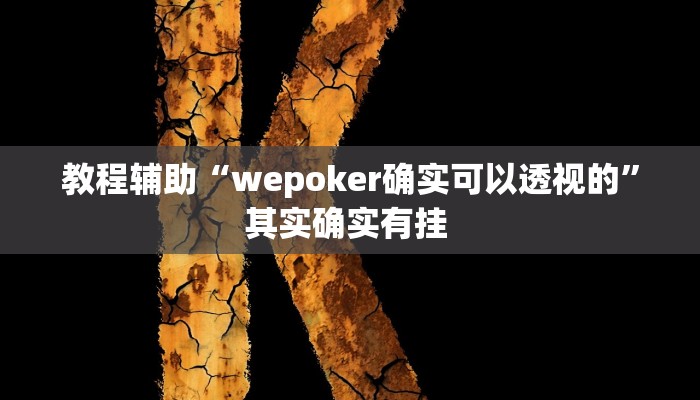 教程辅助“wepoker确实可以透视的”其实确实有挂 