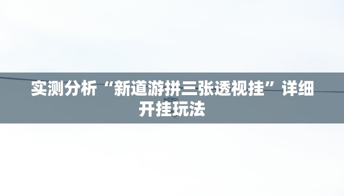实测分析“新道游拼三张透视挂”详细开挂玩法 实测分析“新道游拼三张透视挂”详细开挂玩法