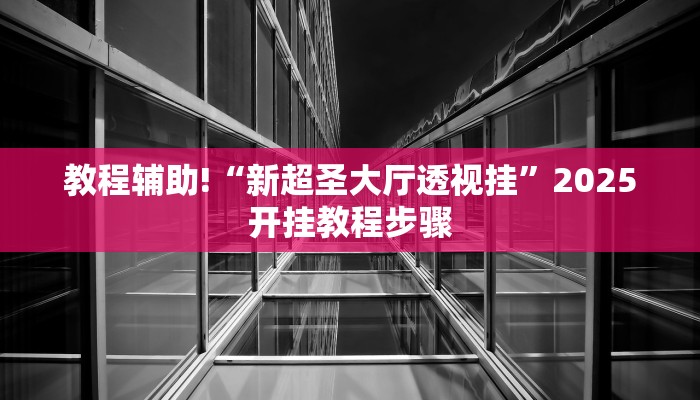 教程辅助!“新超圣大厅透视挂”2025开挂教程步骤