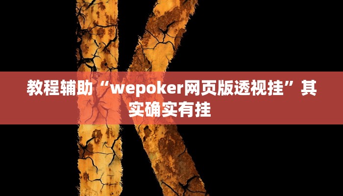 教程辅助“wepoker网页版透视挂”其实确实有挂 