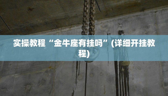 实操教程“金牛座有挂吗”(详细开挂教程)