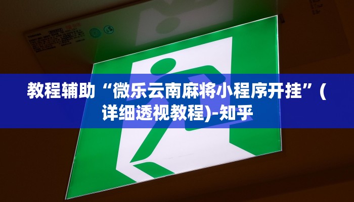 教程辅助“微乐云南麻将小程序开挂”(详细透视教程)-知乎