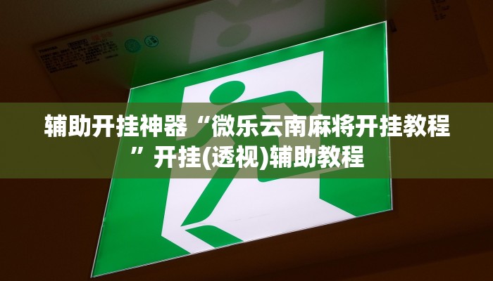 辅助开挂神器“微乐云南麻将开挂教程”开挂(透视)辅助教程