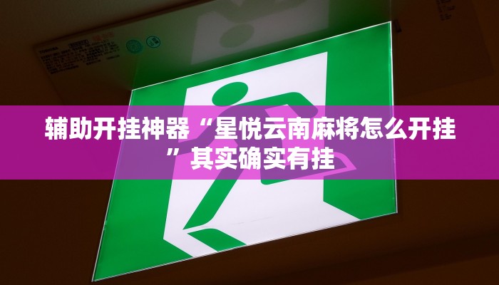 辅助开挂神器“星悦云南麻将怎么开挂”其实确实有挂