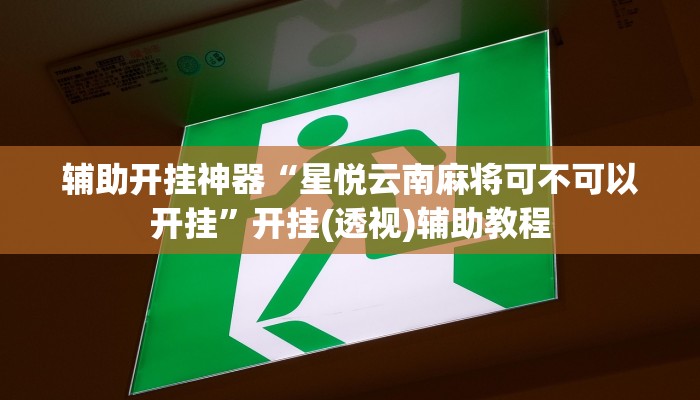 辅助开挂神器“星悦云南麻将可不可以开挂”开挂(透视)辅助教程