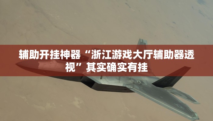 辅助开挂神器“浙江游戏大厅辅助器透视”其实确实有挂