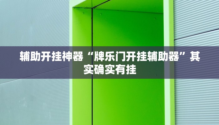 辅助开挂神器“牌乐门开挂辅助器”其实确实有挂