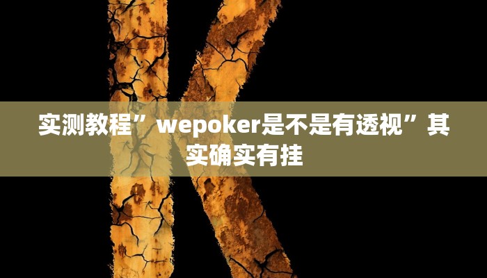 实测教程”wepoker是不是有透视”其实确实有挂 实测教程”wepoker是不是有透视”其实确实有挂