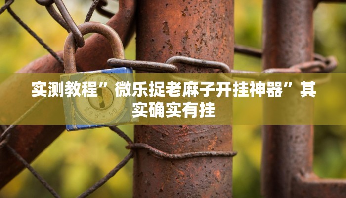 实测教程”微乐捉老麻子开挂神器”其实确实有挂 实测教程”微乐捉老麻子开挂神器”其实确实有挂