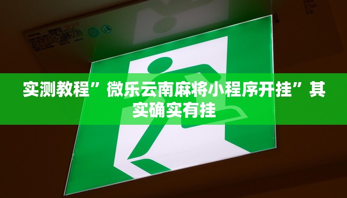 实测教程”微乐云南麻将小程序开挂”其实确实有挂