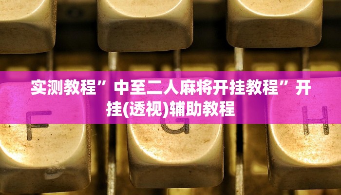 实测教程”中至二人麻将开挂教程”开挂(透视)辅助教程