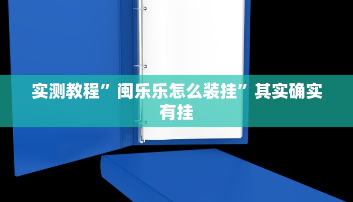 实测教程”闽乐乐怎么装挂”其实确实有挂