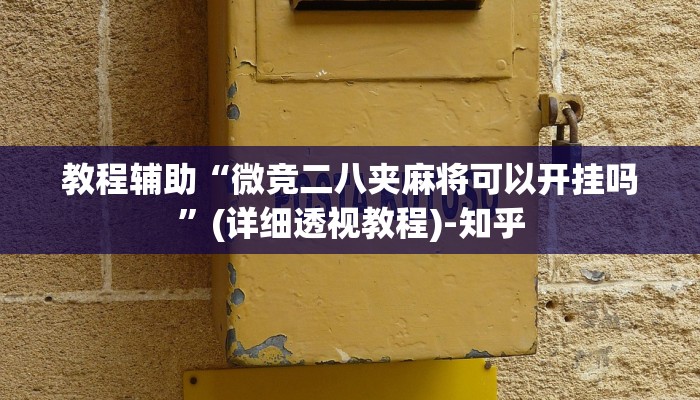 教程辅助“微竞二八夹麻将可以开挂吗”(详细透视教程)-知乎 教程辅助“微竞二八夹麻将可以开挂吗”(详细透视教程)-知乎