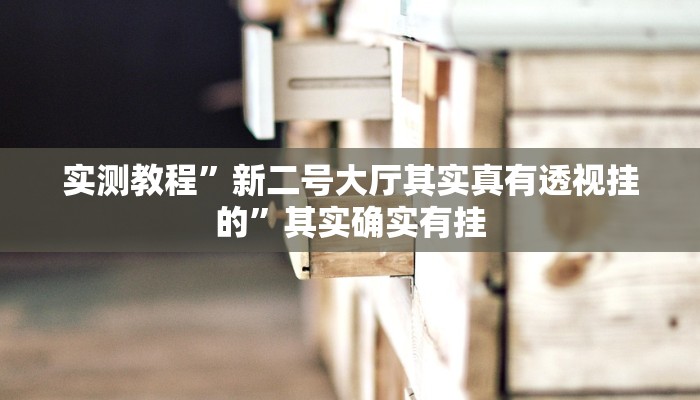 实测教程”新二号大厅其实真有透视挂的”其实确实有挂