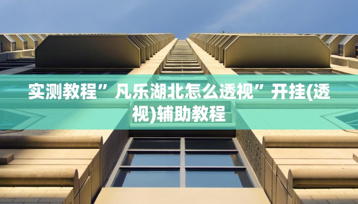 实测教程”凡乐湖北怎么透视”开挂(透视)辅助教程