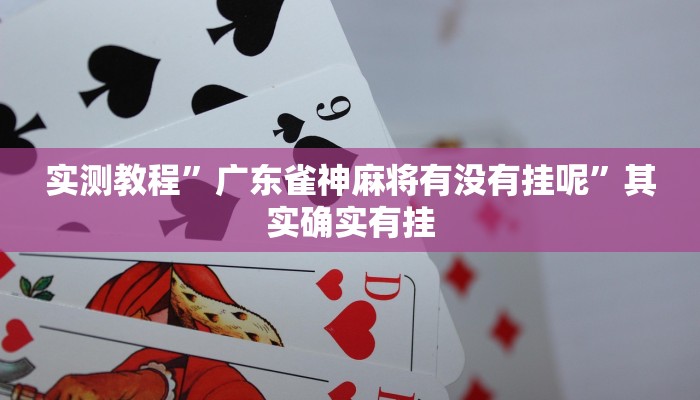 实测教程”广东雀神麻将有没有挂呢”其实确实有挂