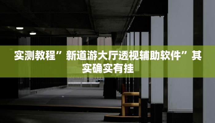 实测教程”新道游大厅透视辅助软件”其实确实有挂