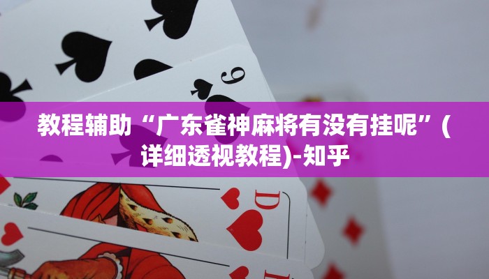 教程辅助“广东雀神麻将有没有挂呢”(详细透视教程)-知乎