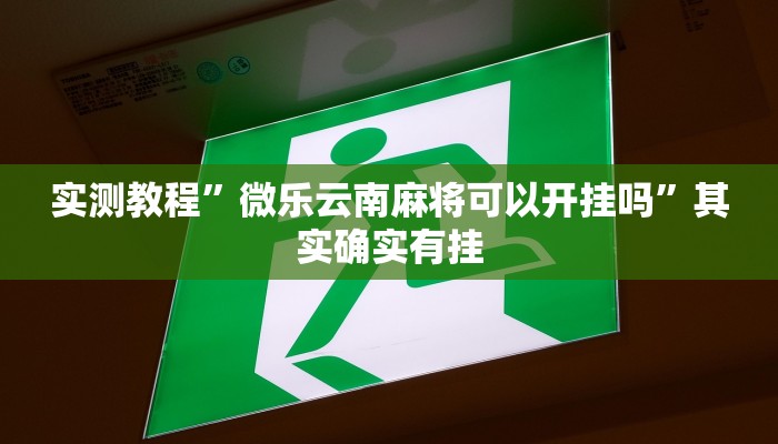 实测教程”微乐云南麻将可以开挂吗”其实确实有挂