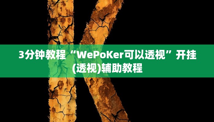 3分钟教程“WePoKer可以透视”开挂(透视)辅助教程 3分钟教程“WePoKer可以透视”开挂(透视)辅助教程
