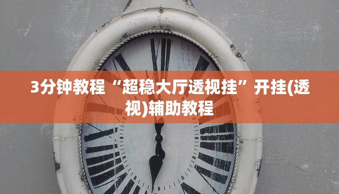 3分钟教程“超稳大厅透视挂”开挂(透视)辅助教程