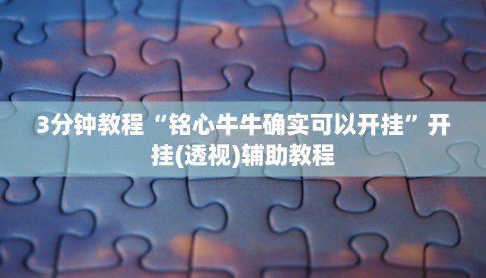 3分钟教程“铭心牛牛确实可以开挂”开挂(透视)辅助教程