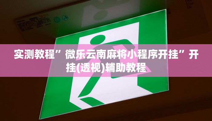 实测教程”微乐云南麻将小程序开挂”开挂(透视)辅助教程 实测教程”微乐云南麻将小程序开挂”开挂(透视)辅助教程