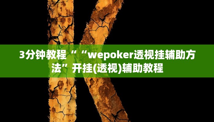 3分钟教程““wepoker透视挂辅助方法”开挂(透视)辅助教程
