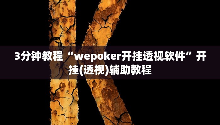 3分钟教程“wepoker开挂透视软件”开挂(透视)辅助教程