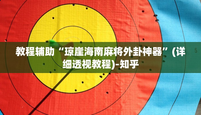 教程辅助“琼崖海南麻将外卦神器”(详细透视教程)-知乎