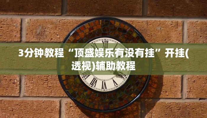 3分钟教程“顶盛娱乐有没有挂”开挂(透视)辅助教程