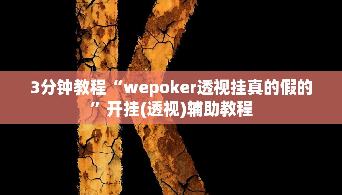 3分钟教程“wepoker透视挂真的假的”开挂(透视)辅助教程