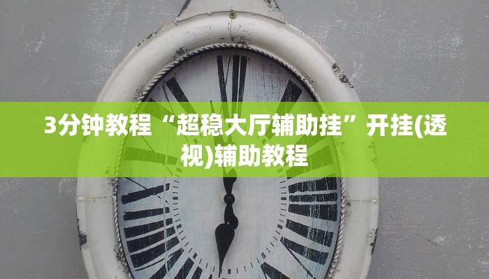3分钟教程“超稳大厅辅助挂”开挂(透视)辅助教程