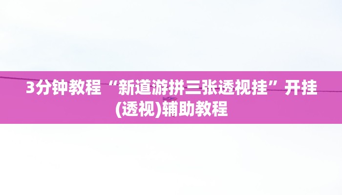 3分钟教程“新道游拼三张透视挂”开挂(透视)辅助教程