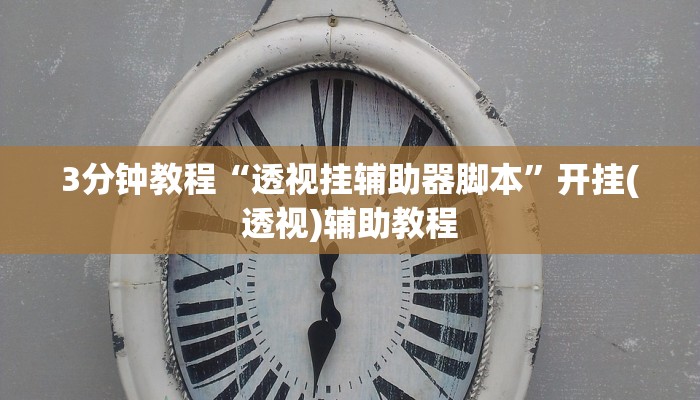 3分钟教程“透视挂辅助器脚本”开挂(透视)辅助教程