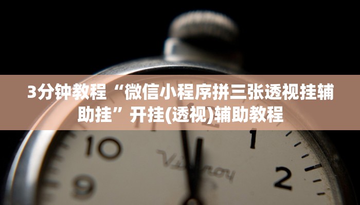 3分钟教程“微信小程序拼三张透视挂辅助挂”开挂(透视)辅助教程