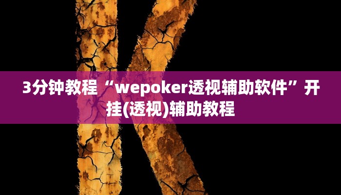 3分钟教程“wepoker透视辅助软件”开挂(透视)辅助教程