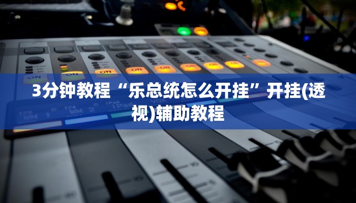 3分钟教程“乐总统怎么开挂”开挂(透视)辅助教程