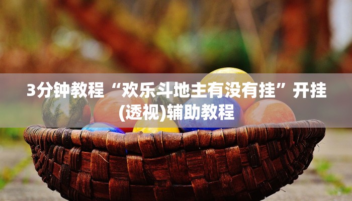 3分钟教程“欢乐斗地主有没有挂”开挂(透视)辅助教程