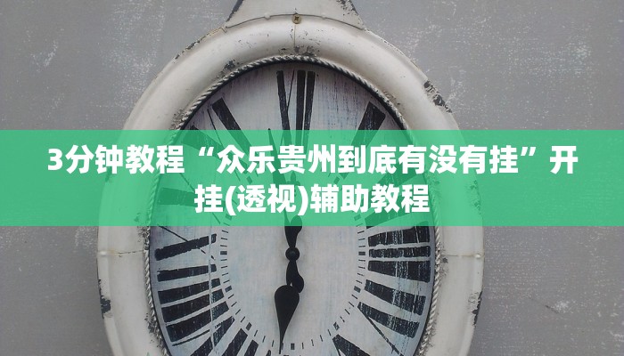 3分钟教程“众乐贵州到底有没有挂”开挂(透视)辅助教程