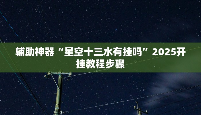 辅助神器“星空十三水有挂吗”2025开挂教程步骤